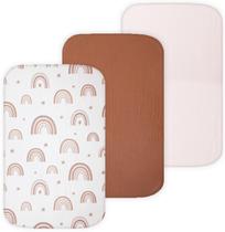 Lençóis de berço ajustados TANSY PANDA 48x81 cm, pacote com 3, marrons