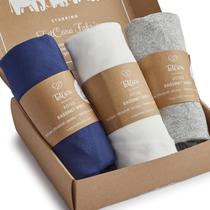 Lençóis de berço ajustados TotCare Model 1045 Navy Grey Cloud, pacote com 3