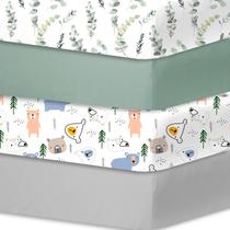 Lençóis de Berço Bimocosy Fit - Pacote com 4 Unidades (28x52 Polegadas) Lençóis de Berço Bimocosy Fit - Pacote com 4 Unidades (28x52 Polegadas)