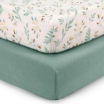 Lençóis de Berço Blissful Diary - 2 Unidades em Musselina de Algodão