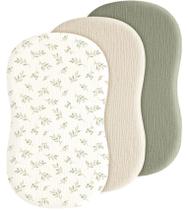 Lençóis de berço Coreeky Baby Muslin, pacote com 3, Spring Meadow Lençóis de berço Coreeky Baby Muslin, pacote com 3, Spring Meadow