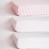 Lençóis de berço equipados NODNAL CO. Rosa 100% algodão Oeko-tex x3 Lençóis de berço equipados NODNAL CO. Rosa 100% algodão Oeko-tex x3