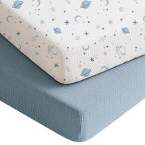 Lençóis de Berço Konssy Muslin (71x133cm) - Pacote com 2 - Meninos e Meninas