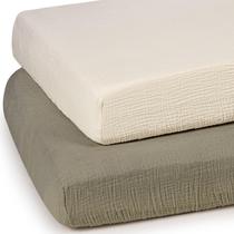 Lençóis de Berço LuluMoon - 2 Unidades de Algodão Musselina 70x130x23cm Lençóis de Berço LuluMoon - 2 Unidades de Algodão Musselina 70x130x23cm