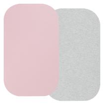 Lençóis de berço Onacosht 100% algodão orgânico, pacote com 2 unidades rosa/cinza