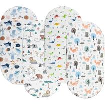 Lençóis de berço Onacosht para bebês meninos e meninas, pacote com 4