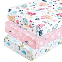 Lençóis de berço PHF com elástico Mermaid, 71x132 cm, macios