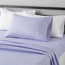 Lençóis de cama Amazon Basics Deluxe Microfiber Twin Size Blue