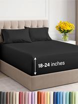 Lençóis de cama CGK Unlimited Extra Deep Pocket King Black