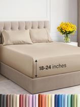 Lençóis de cama CGK Unlimited Extra Deep Pocket King Cream