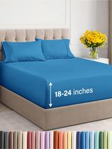 Lençóis de cama CGK Unlimited Extra Deep Pocket King Denim Blue