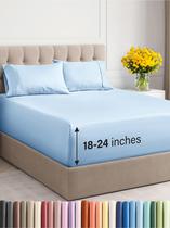 Lençóis de cama CGK Unlimited Extra Deep Pocket King Light Blue Lençóis de cama CGK Unlimited Extra Deep Pocket King Light Blue