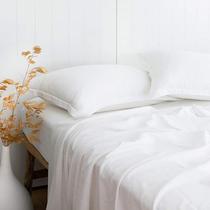 Lençóis de cama PANDATEX White Linen Texturizados Queen Size 4 peças