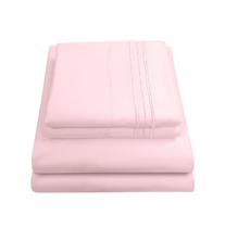 Lençóis de Cama Sweet Home Collection - Queen Size, Rosa Claro
