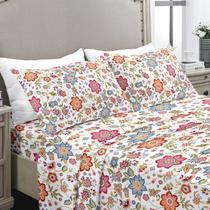 Lençóis de cama YIYEA Floral Print, microfibra escovada, tamanho duplo