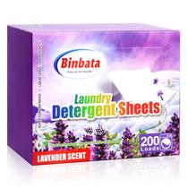 Lençóis de detergente para roupa Binbata 200 Loads Lavender Scent