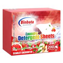 Lençóis de detergente para roupa Binbata 200 Loads Scarlet Encounter