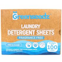 Lençóis de detergente para roupa Greenseedz Free & Clear 100 cargas
