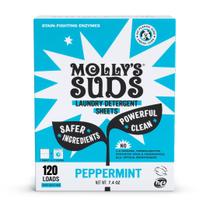 Lençóis de detergente para roupa Molly's Suds 120 Loads Peppermint