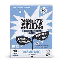 Lençóis de detergente para roupa Molly's Suds 70 Loads Ocean Mist