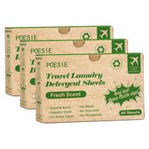 Lençóis de detergente para roupa Poesie Travel Fresh Scent 120 folhas