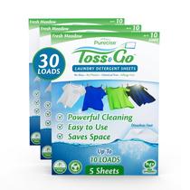 Lençóis de detergente para roupa Purecise Travel 30 Loads Fresh Scent