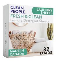 Lençóis de detergente para roupa The Clean People, pacote com 32 Lençóis de detergente para roupa The Clean People, pacote com 32