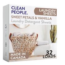 Lençóis de detergente para roupa The Clean People, pacote com 32 Lençóis de detergente para roupa The Clean People, pacote com 32