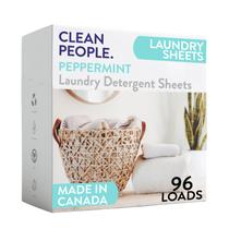 Lençóis de detergente para roupa The Clean People Peppermint, pacote 96 Lençóis de detergente para roupa The Clean People Peppermint, pacote 96