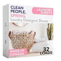 Lençóis de detergente para roupa The Clean People, sem fragrância, pacote com 32