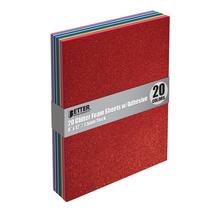 Lençóis de espuma de glitter Better Office Products, pacote com 20, 9 x 12 polegadas