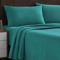 Lençóis de Flanela Queen Sweet Home Collection - Cor Teal Lençóis de Flanela Queen Sweet Home Collection - Cor Teal