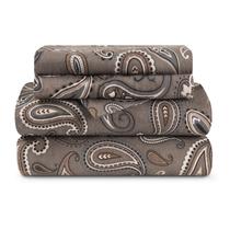 Lençóis de flanela Superior Premium Cotton Queen Grey Paisley Lençóis de flanela Superior Premium Cotton Queen Grey Paisley