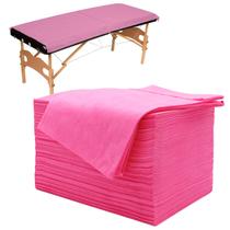Lençóis de mesa de massagem descartáveis Tvvcalk 100 unidades rosa