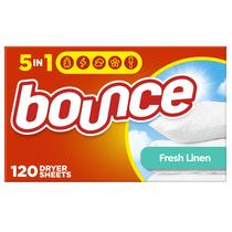 Lençóis de secagem de linho Bounce Fresh, amaciante de tecidos, 120 unidades Lençóis de secagem de linho Bounce Fresh, amaciante de tecidos, 120 unidades