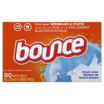 Lençóis de secagem e amaciante de roupas Bounce Fresh Linen 80 unidades