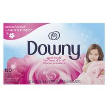 Lençóis de secagem e amaciante de roupas Downy April Fresh 120 unidades