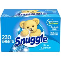 Lençóis de secagem e amaciante de roupas Snuggle Blue Sparkle 230 unidades