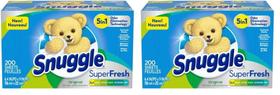 Lençóis de secagem e amaciante de roupas Snuggle Plus SuperFresh 200ct Lençóis de secagem e amaciante de roupas Snuggle Plus SuperFresh 200ct