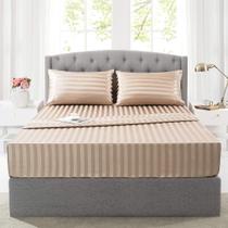 Lençóis de seda acetinada Lanest Housing King Size Taupe