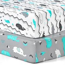 Lençóis Pack n Play, mini berço, elástico, pacote com 2