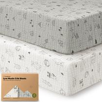 Lençóis para Berço KeaBabies Lyra Algodão Orgânico 132x71 cm Kit com 2 Lençóis para Berço KeaBabies Lyra Algodão Orgânico 132x71 cm Kit com 2