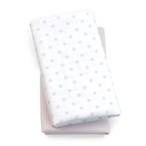 Lençóis Playard Chicco Lullaby Pink Dot, pacote com 2 rosa/branco Lençóis Playard Chicco Lullaby Pink Dot, pacote com 2 rosa/branco