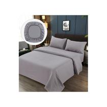 Lençóis premium 100% algodão queen size - cinza