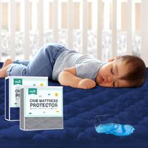 Lençóis protetores de colchão de berço Biloban Waterproof, pacote com 2 Lençóis protetores de colchão de berço Biloban Waterproof, pacote com 2