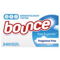 Lençóis Secadores Bounce Free & Gentle - 240 Folhas Sem Perfume
