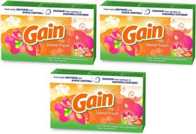 Lençóis secadores Gain Island Fresh Scent 34 folhas/caixa, pacote com 3