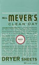Lençóis secadores Mrs. Meyer's Clean Day Basil 80 folhas, pacote com 2