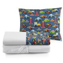 Lençol 3 pçs para Mini Cama com Fronha 100% Algodão Moderno