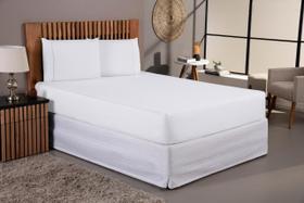 Lençol 3 Peças Queen 400 Fios Percal Fronha Em Ponto Palito Não Faz Bolinha